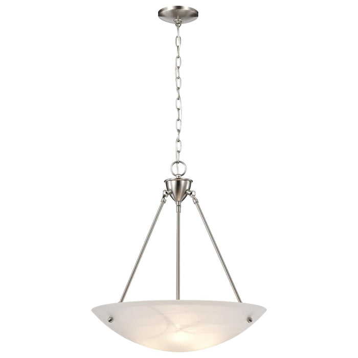 Pendant Nuvo 60-370 3 Light - 23 in. - Pendant - Alabaster Glass Bowl - Brushed Nickel Finish Nuvo