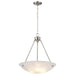 Pendant Nuvo 60-370 3 Light - 23 in. - Pendant - Alabaster Glass Bowl - Brushed Nickel Finish Nuvo