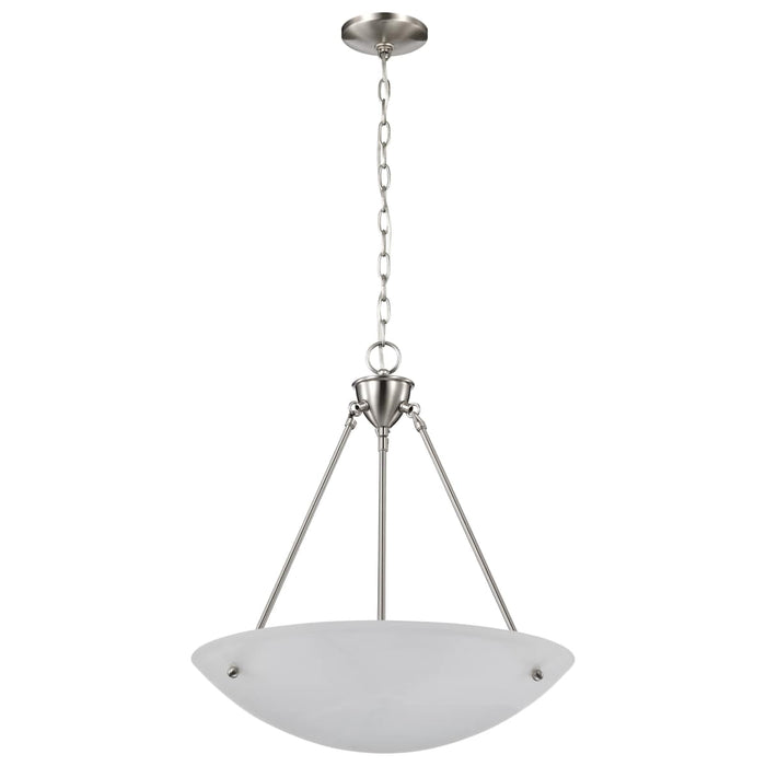 Pendant Nuvo 60-370 3 Light - 23 in. - Pendant - Alabaster Glass Bowl - Brushed Nickel Finish Nuvo