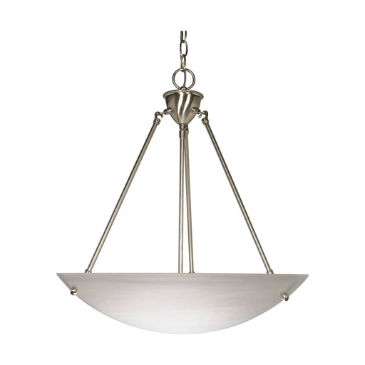 Pendant Nuvo 60-370 3 Light - 23 in. - Pendant - Alabaster Glass Bowl - Brushed Nickel Finish Nuvo