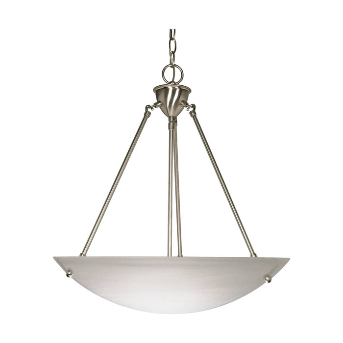 Pendant Nuvo 60-370 3 Light - 23 in. - Pendant - Alabaster Glass Bowl - Brushed Nickel Finish Nuvo