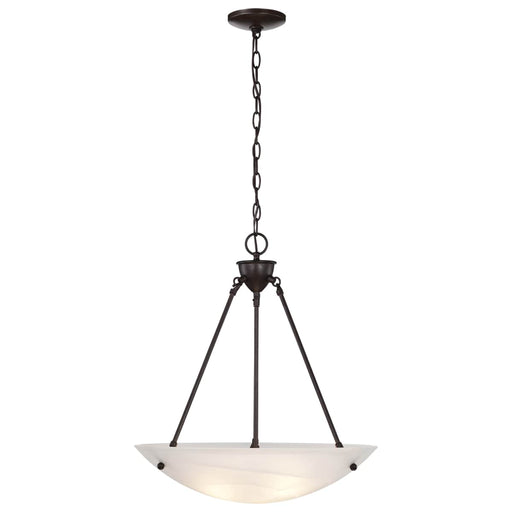 Pendant Nuvo 60-371 3 Light - 23 in. - Pendant - Alabaster Glass Bowl - Old Bronze Finish Nuvo