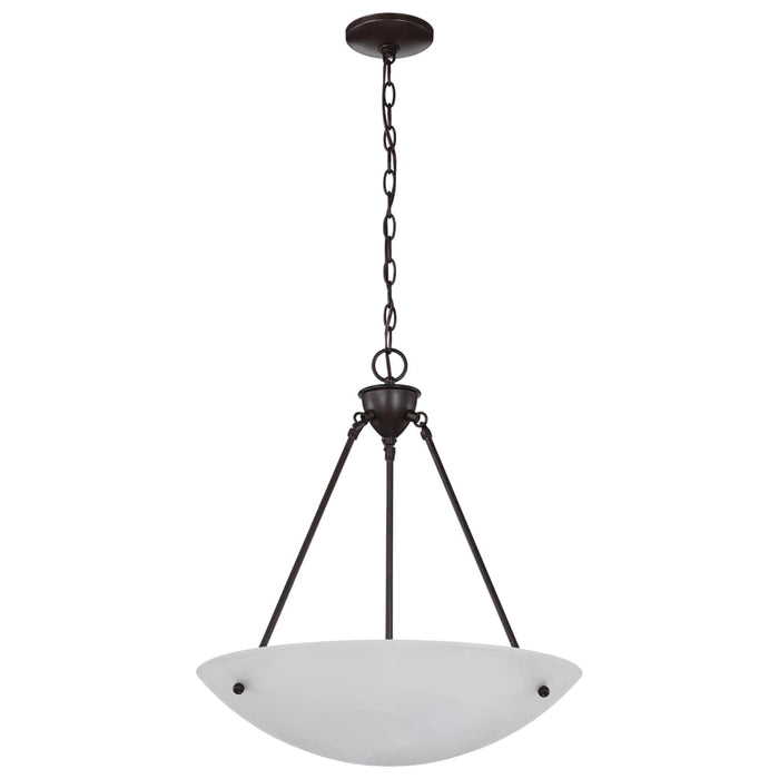 Pendant Nuvo 60-371 3 Light - 23 in. - Pendant - Alabaster Glass Bowl - Old Bronze Finish Nuvo
