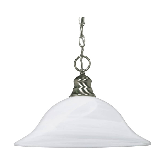 Pendant Nuvo 60-390 1 Light - 16 in. - Pendant - Alabaster Glass - Brushed Nickel Finish Nuvo