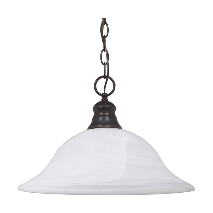 Pendant Nuvo 60-391 1 Light - 16 in. - Pendant - Alabaster Glass - Old Bronze Finish Nuvo
