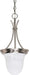 Pendant Nuvo 60-394 1 Light - 10 in. - Pendant - Alabaster Glass Bell - Brushed Nickel Finish Nuvo
