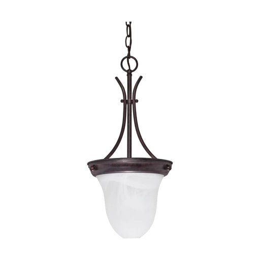 Pendant Nuvo 60-395 1 Light - 10 in. - Pendant - Alabaster Glass Bell - Old Bronze Finish Nuvo