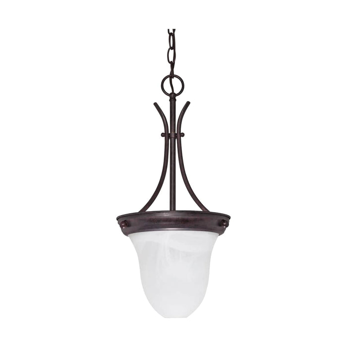 Pendant Nuvo 60-395 1 Light - 10 in. - Pendant - Alabaster Glass Bell - Old Bronze Finish Nuvo