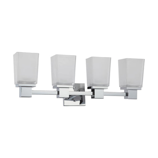 Vanity Nuvo 60-4004 Parker - 4 Light - Vanity Fixture with Sandstone Etched Glass - Polished Chrome Finish Nuvo
