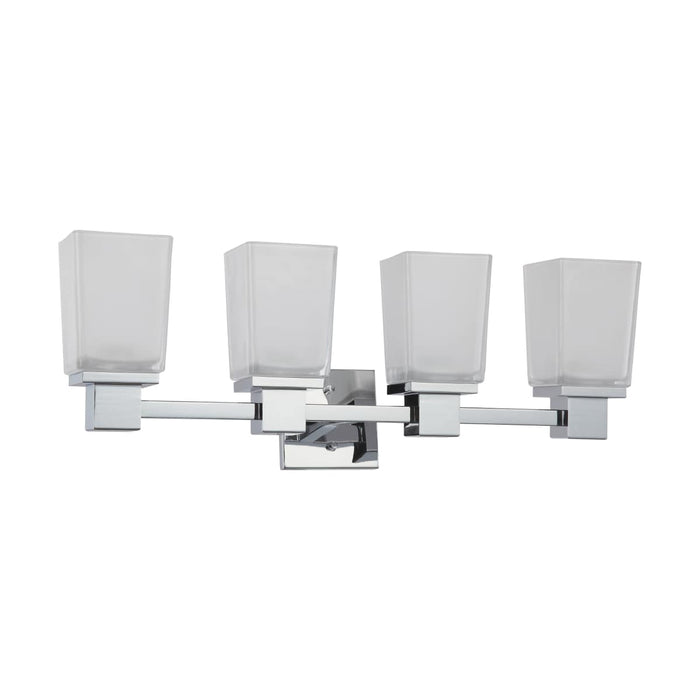 Vanity Nuvo 60-4004 Parker - 4 Light - Vanity Fixture with Sandstone Etched Glass - Polished Chrome Finish Nuvo