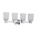 Vanity Nuvo 60-4004 Parker - 4 Light - Vanity Fixture with Sandstone Etched Glass - Polished Chrome Finish Nuvo