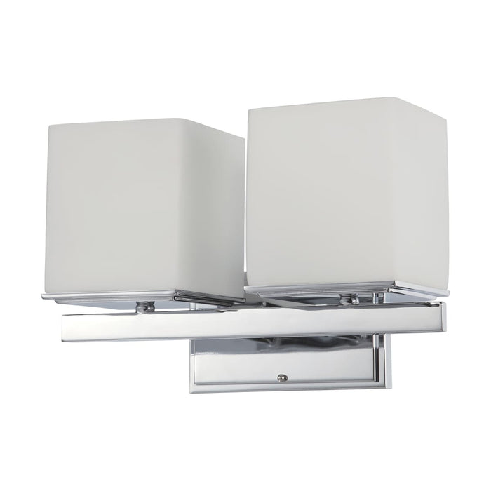 Vanity Nuvo 60-4082 Bento - 2 Light - Vanity Fixture with Satin White Glass - Polished Chrome Finish Nuvo