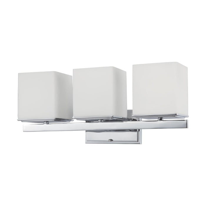 Vanity Nuvo 60-4083 Bento - 3 Light - Vanity Fixture with Satin White Glass - Polished Chrome Finish Nuvo