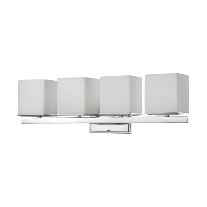 Vanity Nuvo 60-4084 Bento - 4 Light - Vanity Fixture with Satin White Glass - Polished Chrome Finish Nuvo