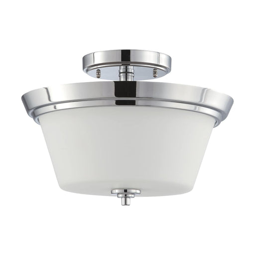 Semi Flush Nuvo 60-4087 Bento - 3 Light - Semi-Flush Fixture with Satin White Glass - Polished Chrome Finish Nuvo