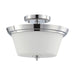 Semi Flush Nuvo 60-4087 Bento - 3 Light - Semi-Flush Fixture with Satin White Glass - Polished Chrome Finish Nuvo