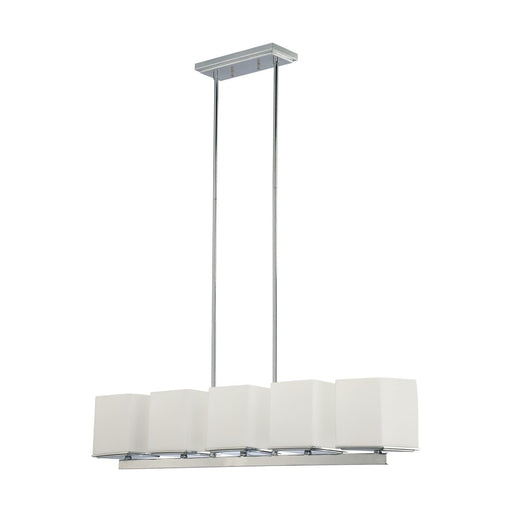 Island Pendant Nuvo 60-4091 Bento - 5 Light - Island Pendant with Satin White Glass - Polished Chrome Finish Nuvo