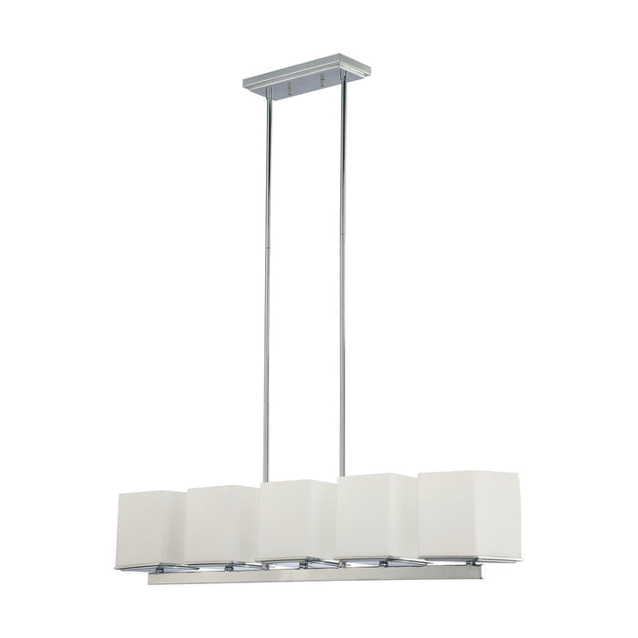 Island Pendant Nuvo 60-4091 Bento - 5 Light - Island Pendant with Satin White Glass - Polished Chrome Finish Nuvo