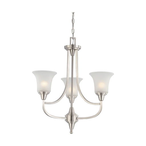 Chandelier Nuvo 60-4145 Surrey - 3 Light - Chandelier with Frosted Glass - Brushed Nickel Finish Nuvo