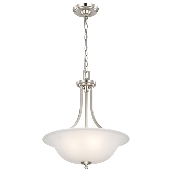 Pendant Nuvo 60-4147 Surrey - 3 Light - Pendant Fixture with Frosted Glass - Brushed Nickel Finish Nuvo