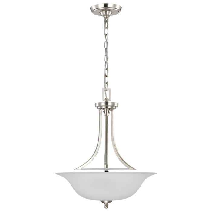 Pendant Nuvo 60-4147 Surrey - 3 Light - Pendant Fixture with Frosted Glass - Brushed Nickel Finish Nuvo