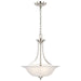 Pendant Nuvo 60-4147 Surrey - 3 Light - Pendant Fixture with Frosted Glass - Brushed Nickel Finish Nuvo