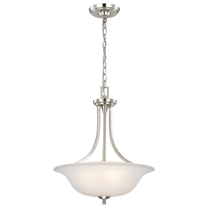 Pendant Nuvo 60-4147 Surrey - 3 Light - Pendant Fixture with Frosted Glass - Brushed Nickel Finish Nuvo