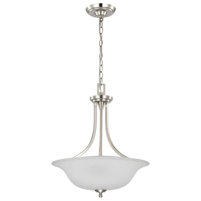 Pendant Nuvo 60-4147 Surrey - 3 Light - Pendant Fixture with Frosted Glass - Brushed Nickel Finish Nuvo
