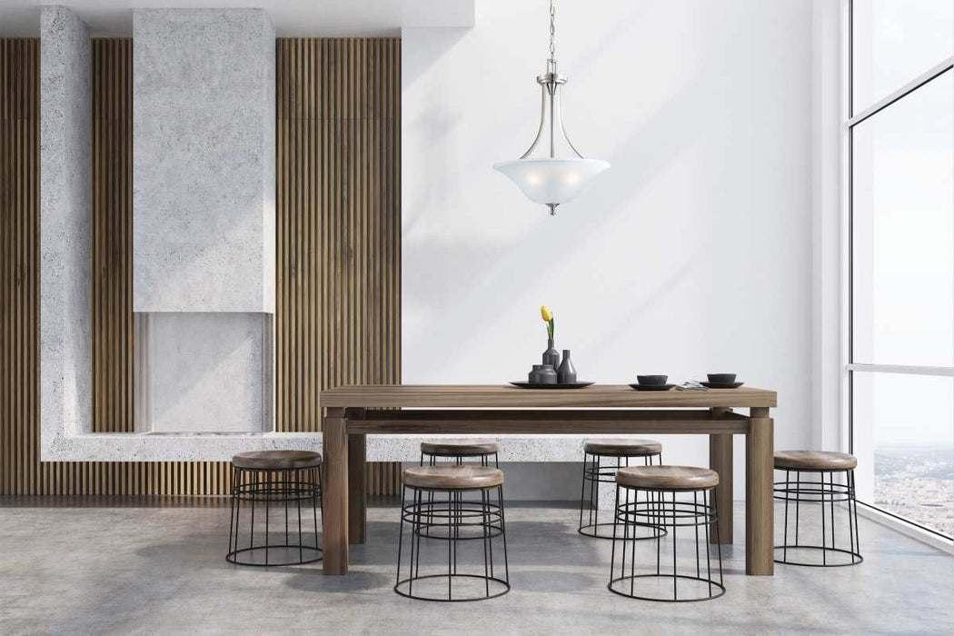 Pendant Nuvo 60-4147 Surrey - 3 Light - Pendant Fixture with Frosted Glass - Brushed Nickel Finish Nuvo