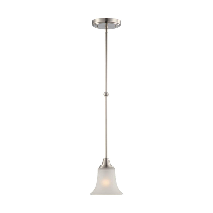 Mini Pendant Nuvo 60-4148 Surrey - 1 Light - Mini Pendant with Frosted Glass - Brushed Nickel Finish Nuvo