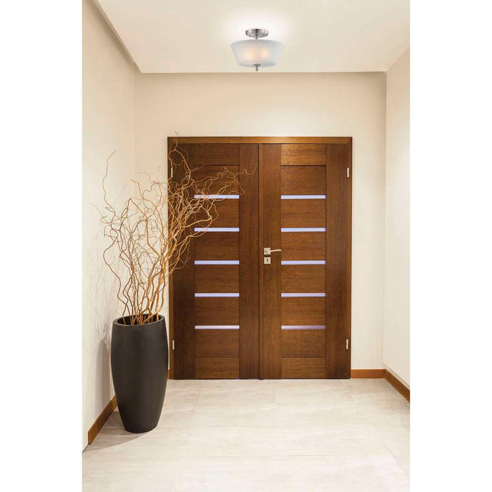 Semi Flush Nuvo 60-4151 Surrey - 3 Light - Semi-Flush Fixture with Frosted Glass - Brushed Nickel Finish Nuvo