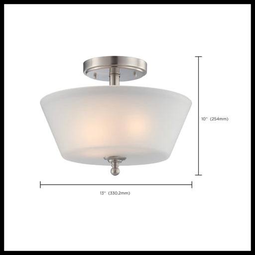 Semi Flush Nuvo 60-4151 Surrey - 3 Light - Semi-Flush Fixture with Frosted Glass - Brushed Nickel Finish Nuvo