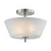 Semi Flush Nuvo 60-4151 Surrey - 3 Light - Semi-Flush Fixture with Frosted Glass - Brushed Nickel Finish Nuvo