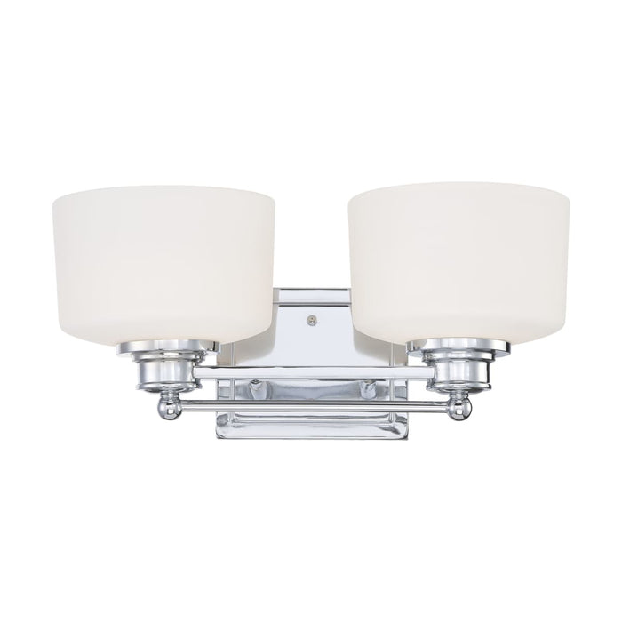 Vanity Nuvo 60-4582 Soho - 2 Light - Vanity Fixture with Satin White Glass - Polished Chrome Finish Nuvo