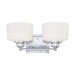 Vanity Nuvo 60-4582 Soho - 2 Light - Vanity Fixture with Satin White Glass - Polished Chrome Finish Nuvo