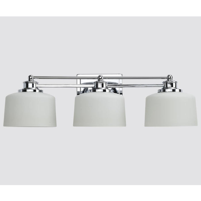 Vanity Nuvo 60-4583 Soho - 3 Light - Vanity Fixture with Satin White Glass - Polished Chrome Finish Nuvo