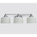 Vanity Nuvo 60-4583 Soho - 3 Light - Vanity Fixture with Satin White Glass - Polished Chrome Finish Nuvo