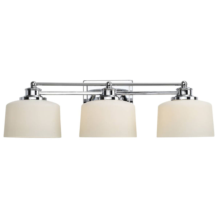 Vanity Nuvo 60-4583 Soho - 3 Light - Vanity Fixture with Satin White Glass - Polished Chrome Finish Nuvo