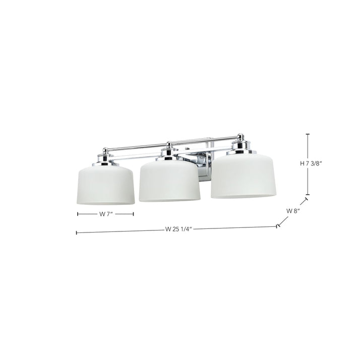 Vanity Nuvo 60-4583 Soho - 3 Light - Vanity Fixture with Satin White Glass - Polished Chrome Finish Nuvo
