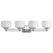 Vanity Nuvo 60-4584 Soho - 4 Light - Vanity Fixture with Satin White Glass - Polished Chrome Finish Nuvo