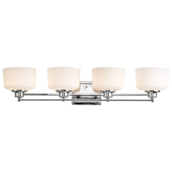Vanity Nuvo 60-4584 Soho - 4 Light - Vanity Fixture with Satin White Glass - Polished Chrome Finish Nuvo