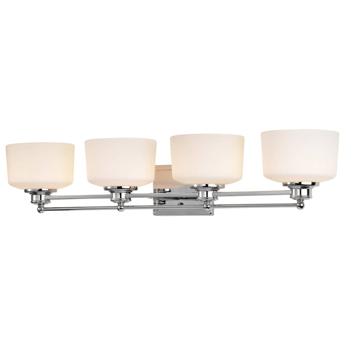 Vanity Nuvo 60-4584 Soho - 4 Light - Vanity Fixture with Satin White Glass - Polished Chrome Finish Nuvo