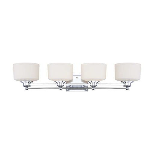 Vanity Nuvo 60-4584 Soho - 4 Light - Vanity Fixture with Satin White Glass - Polished Chrome Finish Nuvo
