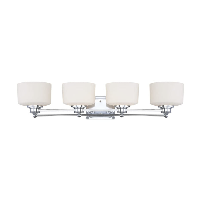Vanity Nuvo 60-4584 Soho - 4 Light - Vanity Fixture with Satin White Glass - Polished Chrome Finish Nuvo
