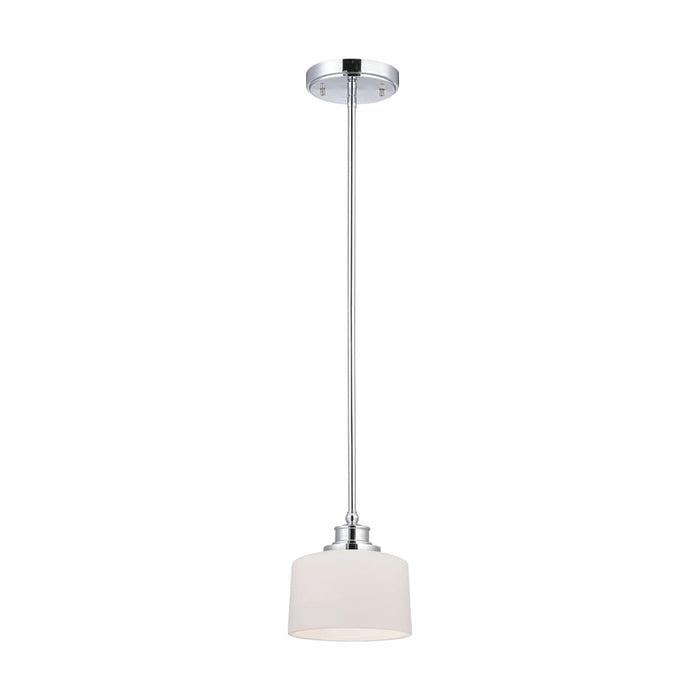 Mini Pendant Nuvo 60-4588 Soho - 1 Light - Mini Pendant with Satin White Glass - Polished Chrome Finish Nuvo