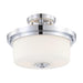 Semi Flush Nuvo 60-4593 Soho - 2 Light - Semi-Flush Fixture with Satin White Glass - Polished Chrome Finish Nuvo