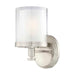 Vanity Nuvo 60-4641 Decker - 1 Light - Vanity Fixture with Clear and Frosted Glass - Brushed Nickel Finish Nuvo