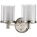Vanity Nuvo 60-4642 Decker - 2 Light - Vanity Fixture with Clear and Frosted Glass - Brushed Nickel Finish Nuvo