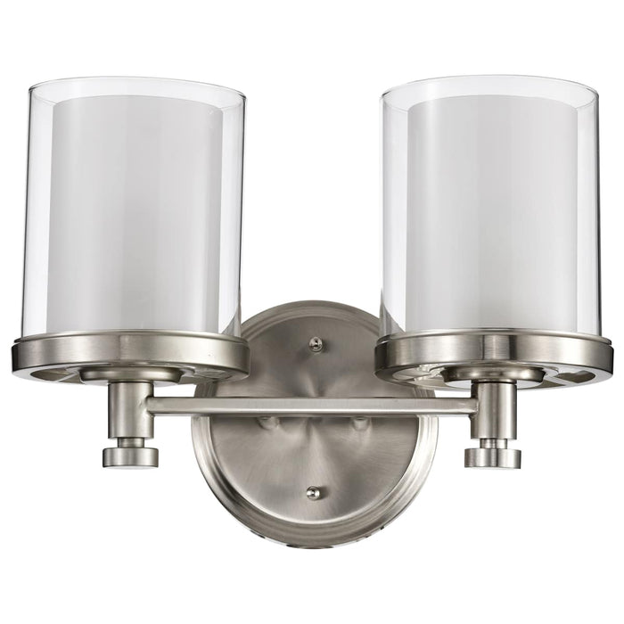 Vanity Nuvo 60-4642 Decker - 2 Light - Vanity Fixture with Clear and Frosted Glass - Brushed Nickel Finish Nuvo