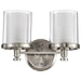 Vanity Nuvo 60-4642 Decker - 2 Light - Vanity Fixture with Clear and Frosted Glass - Brushed Nickel Finish Nuvo